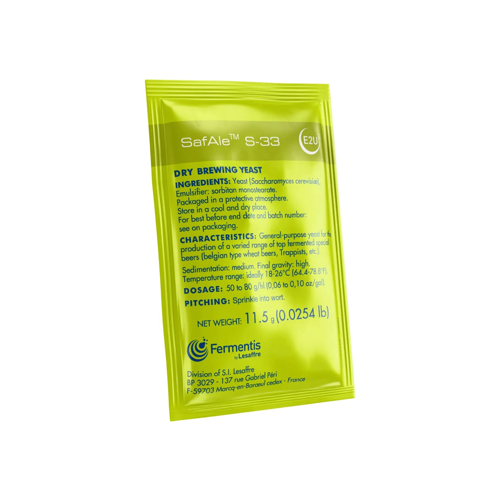 Fermentis SafAle S-33 Bierhefe zum Bierbrauen